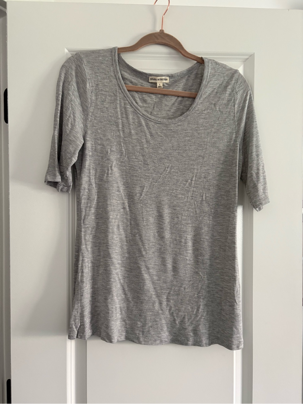 Zenana Outfitters Heather Gray Short Sleeve Scoop Neck Tee